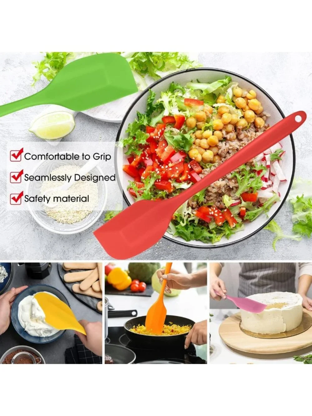 24 Pcs Mini Silicone Spatulas Set - 8.3 Inch, Cute Kitchen Utensils for Baking